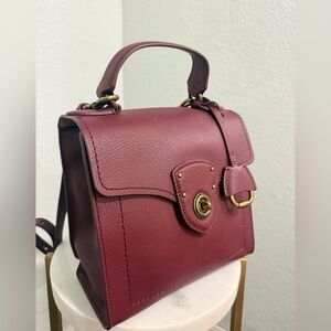 Burgundy Red Crossbody Leather Ralph Lauren small Handbag